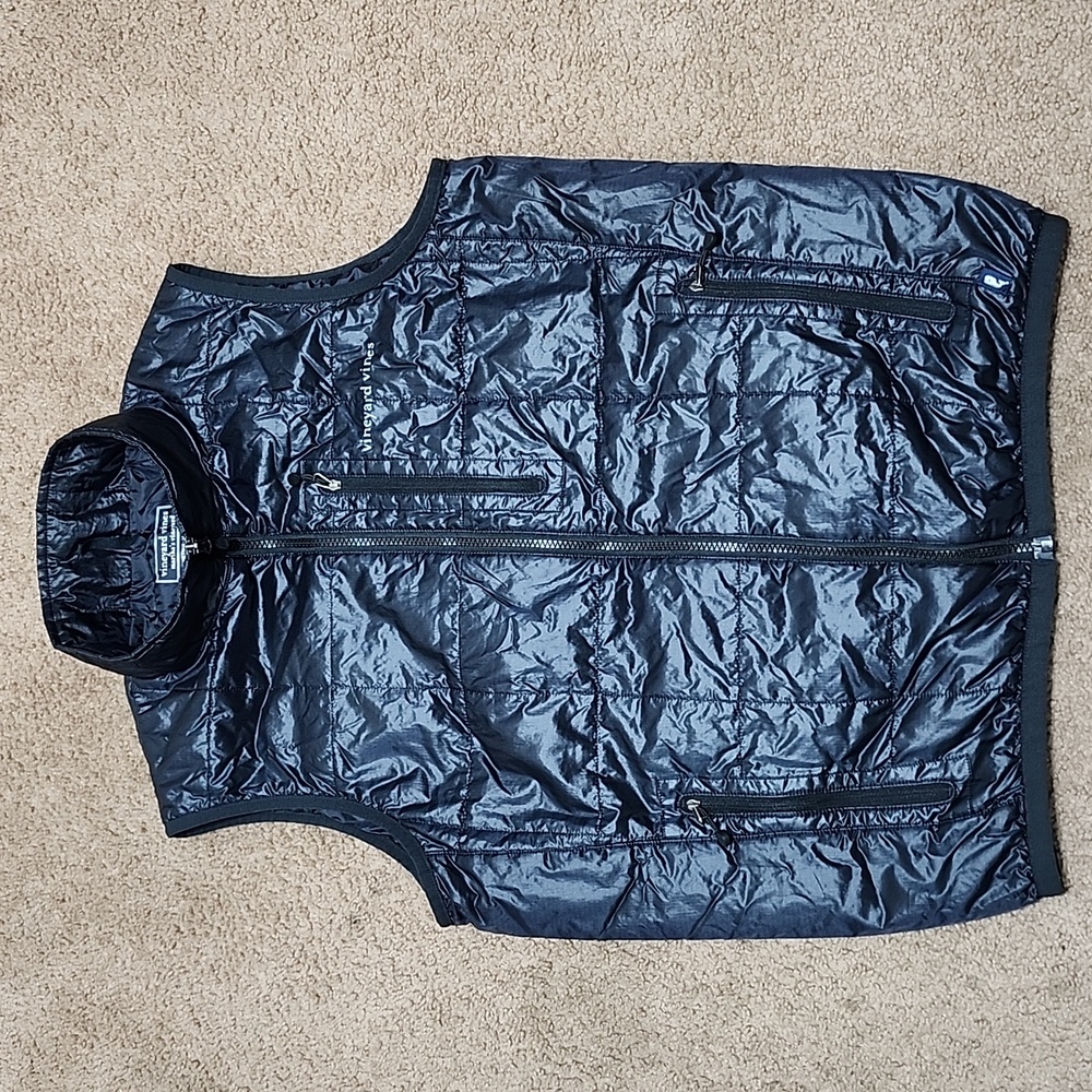 Vineyard Vines Martha Vineyard Black Puffer Vest Jacket Men's Size S Small - Picture 2 of 12